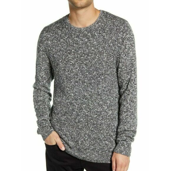 Calibrate‎ Slub Crewneck Sweater Mens XL X-Large Black White Twist - Picture 1 of 3